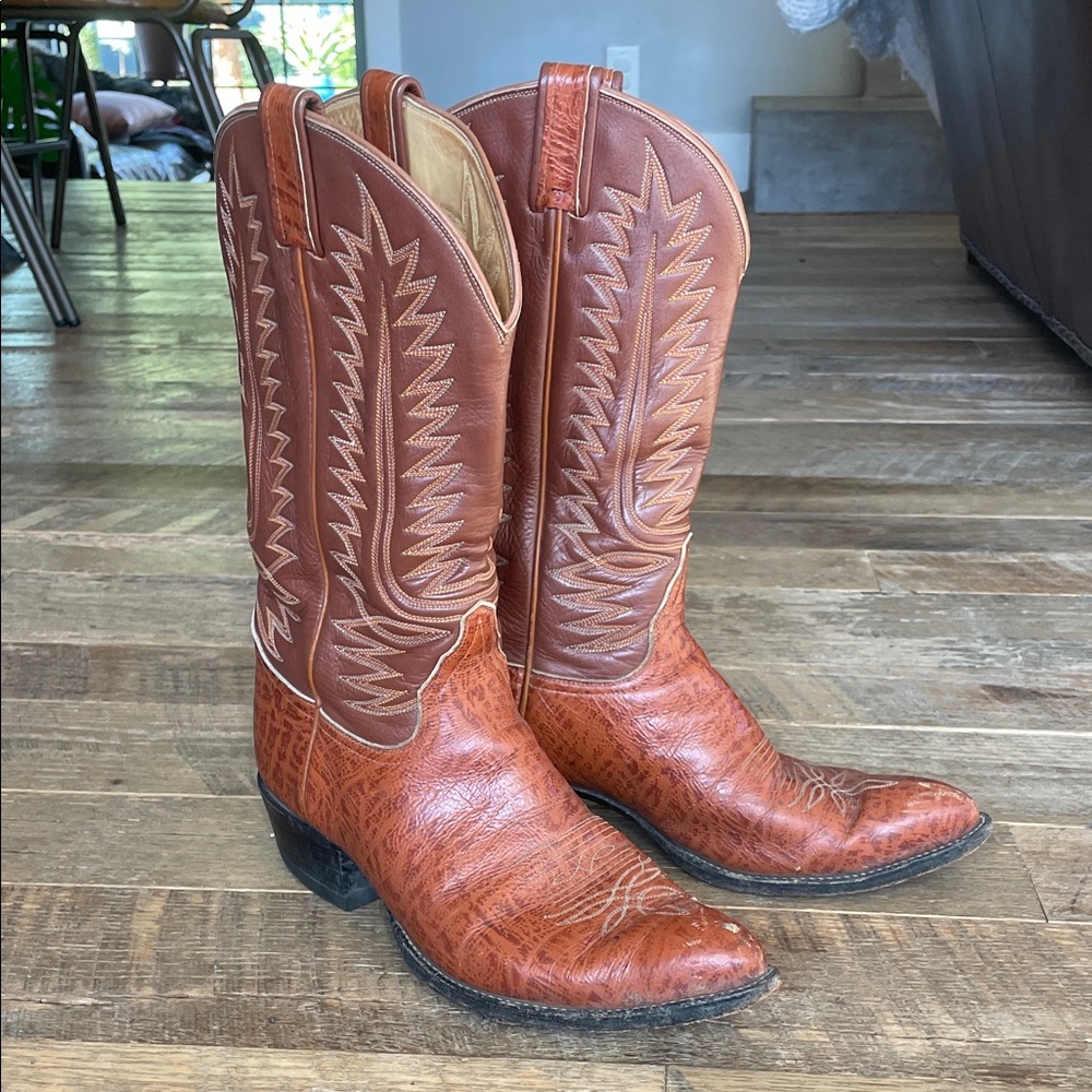 Tony Lama Brown Leather Western Boots